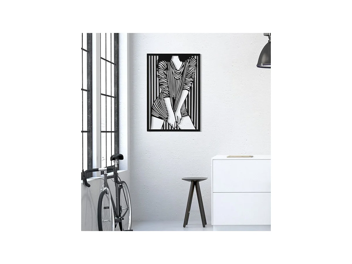 Décoration Murale Encadrée en Métal "Fashion" 60cm Noir