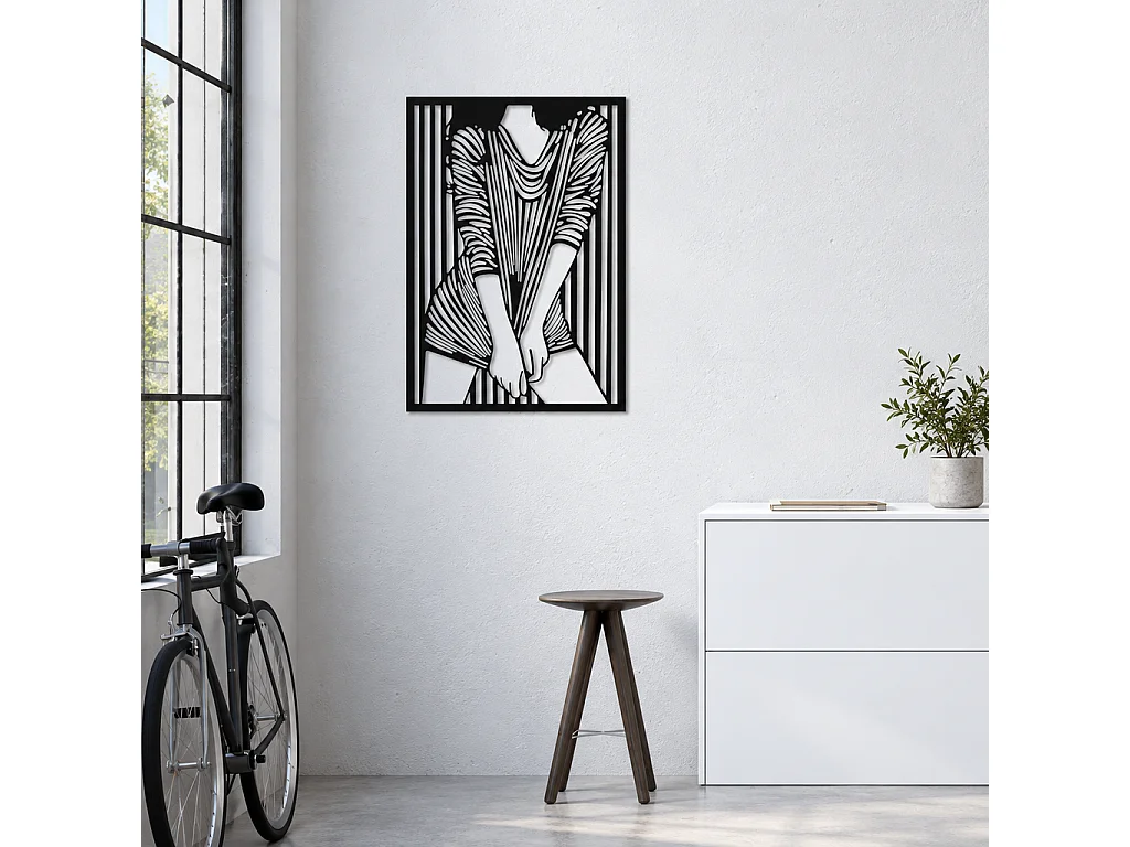 Dekoracja ścienna Fashionable, kolor czarny, żelazo, 40 x 1,3 x 60 cm, Mauro Ferretti