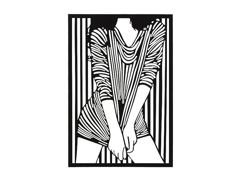 Décoration Murale Encadrée en Métal "Fashion" 60cm Noir