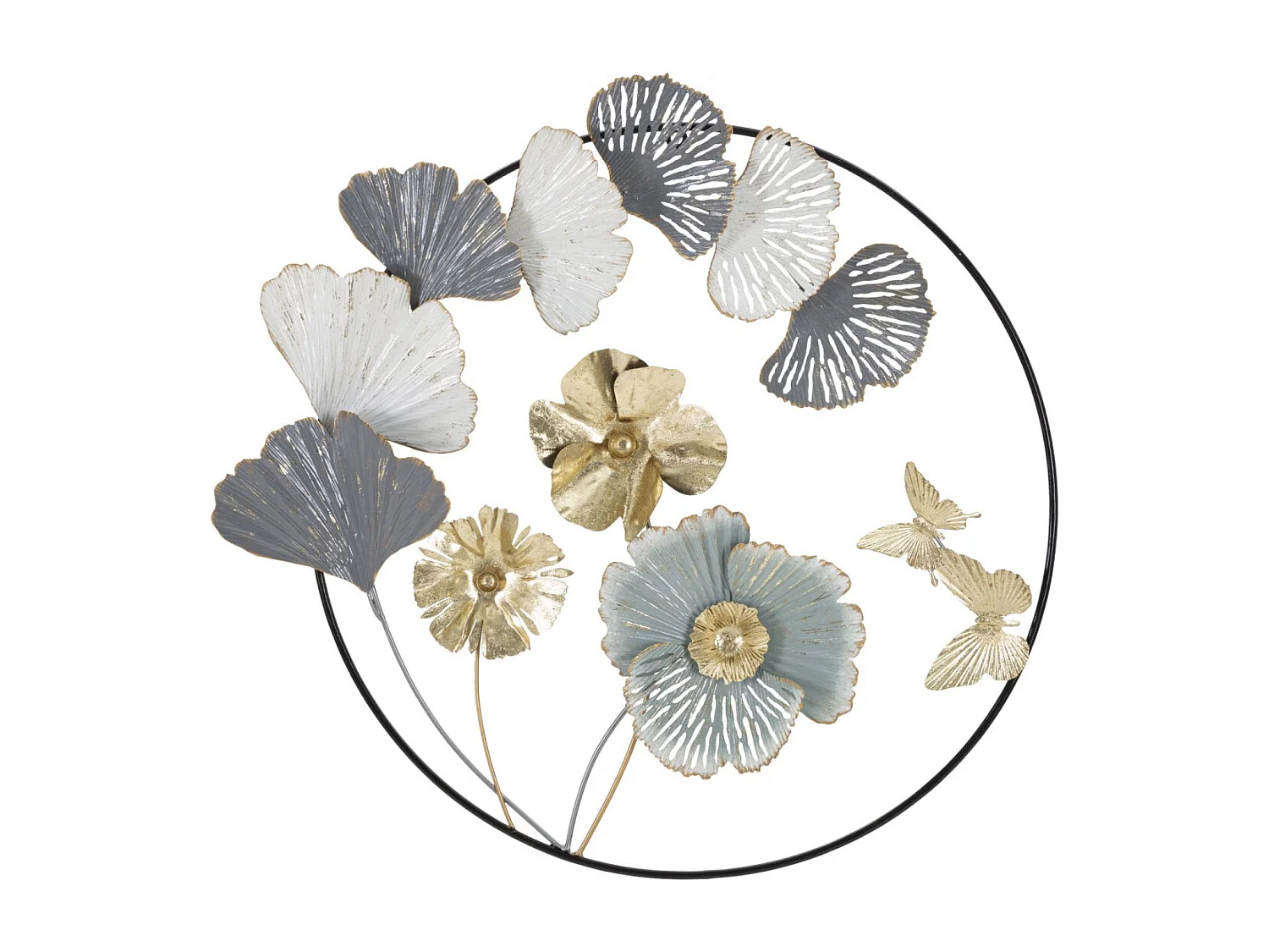 Décoration Murale Ronde en Métal "Campur" 78cm Multicolore