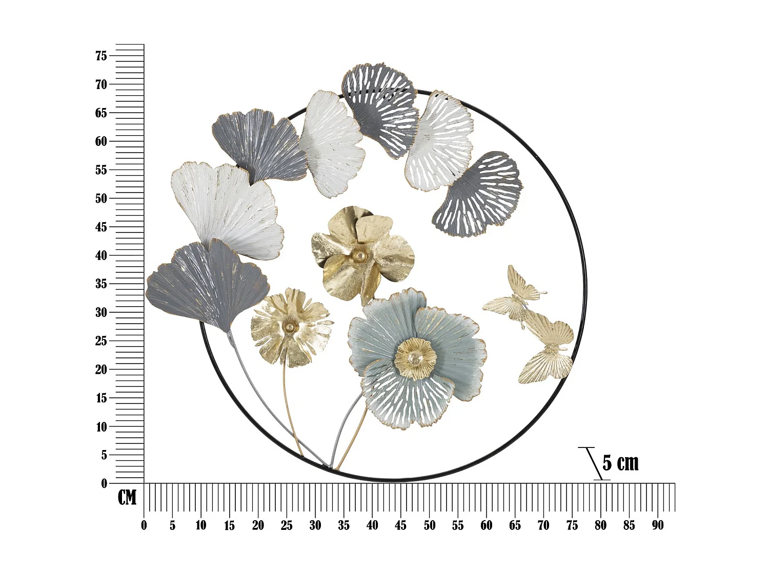 Décoration Murale Ronde en Métal "Campur" 78cm Multicolore