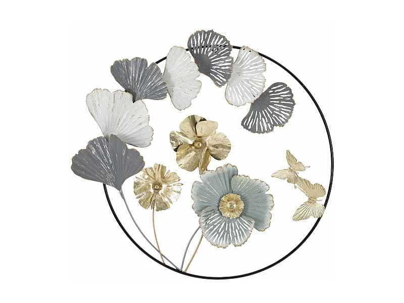 Décoration Murale Ronde en Métal "Campur" 78cm Multicolore