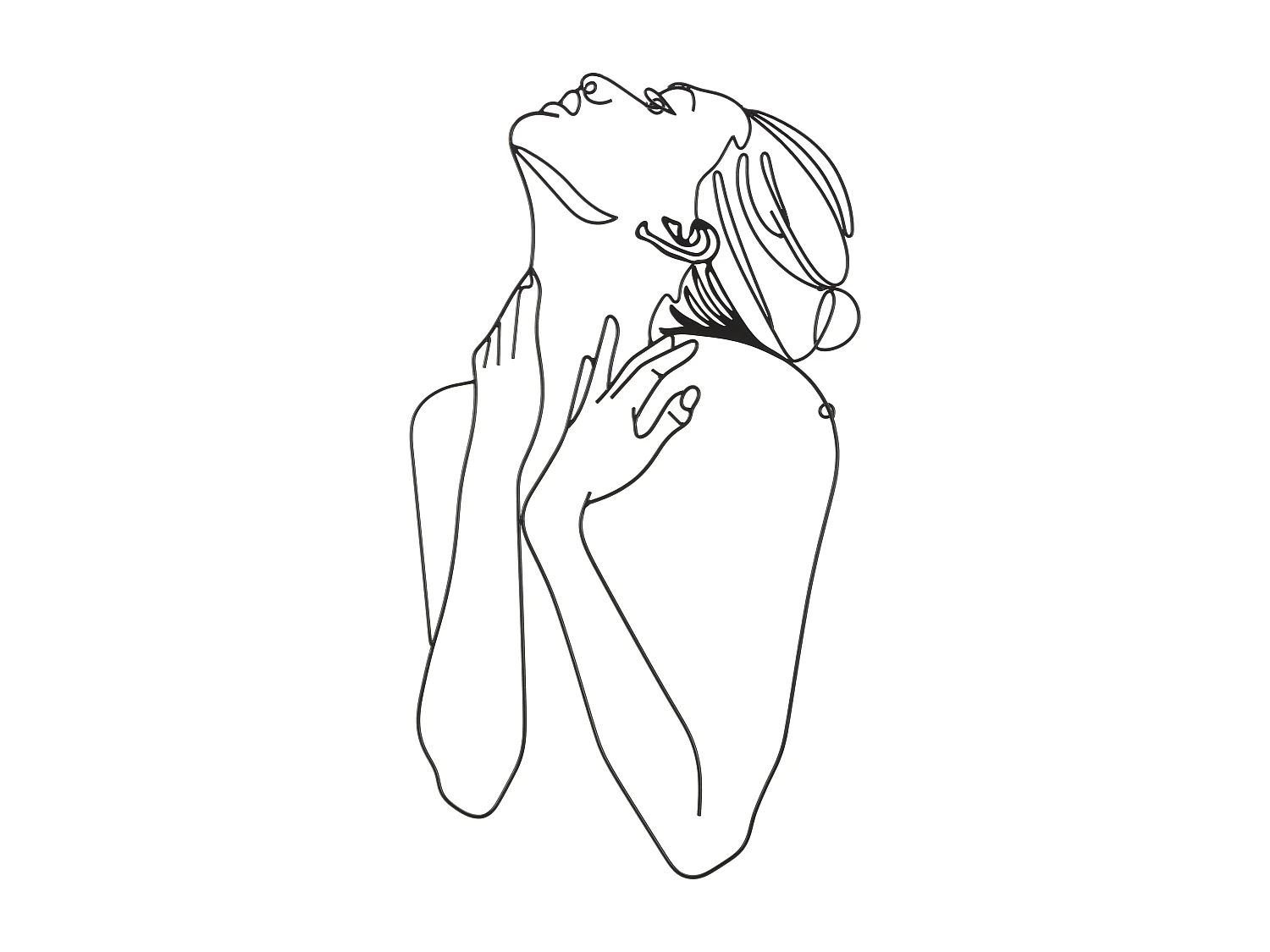 Pannello decorativo 3D in metallo nero ragazza cm 39x1,3x72