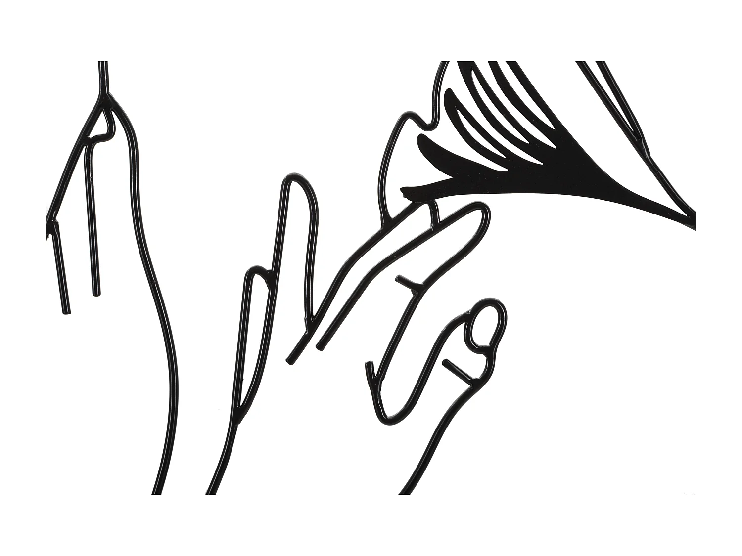 Pannello decorativo 3D in metallo nero ragazza cm 39x1,3x72