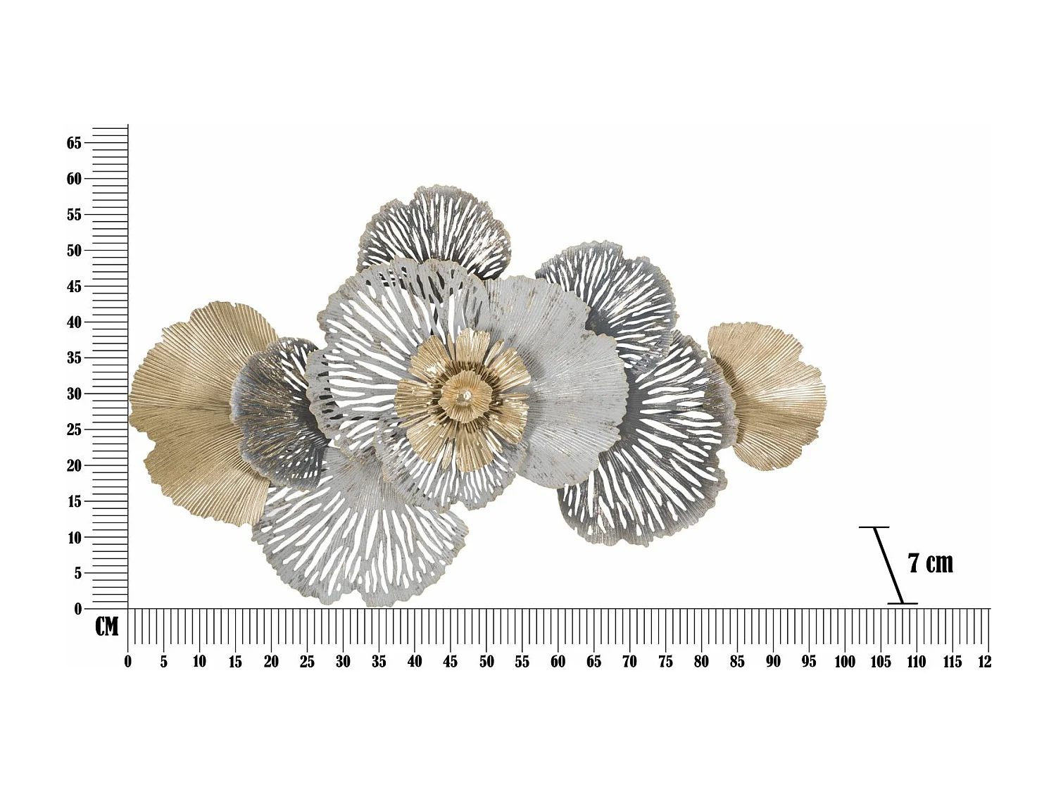 Panneau décoratif 3D en métal multicolore cm 97,8x7x59