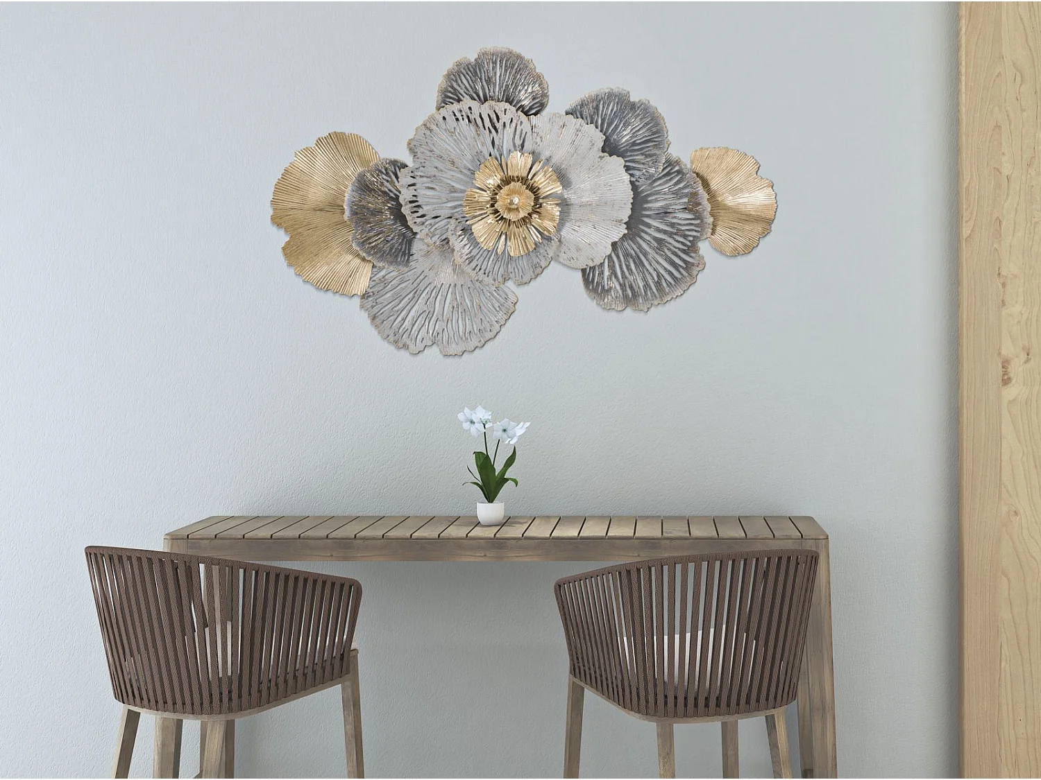 Panneau décoratif 3D en métal multicolore cm 97,8x7x59