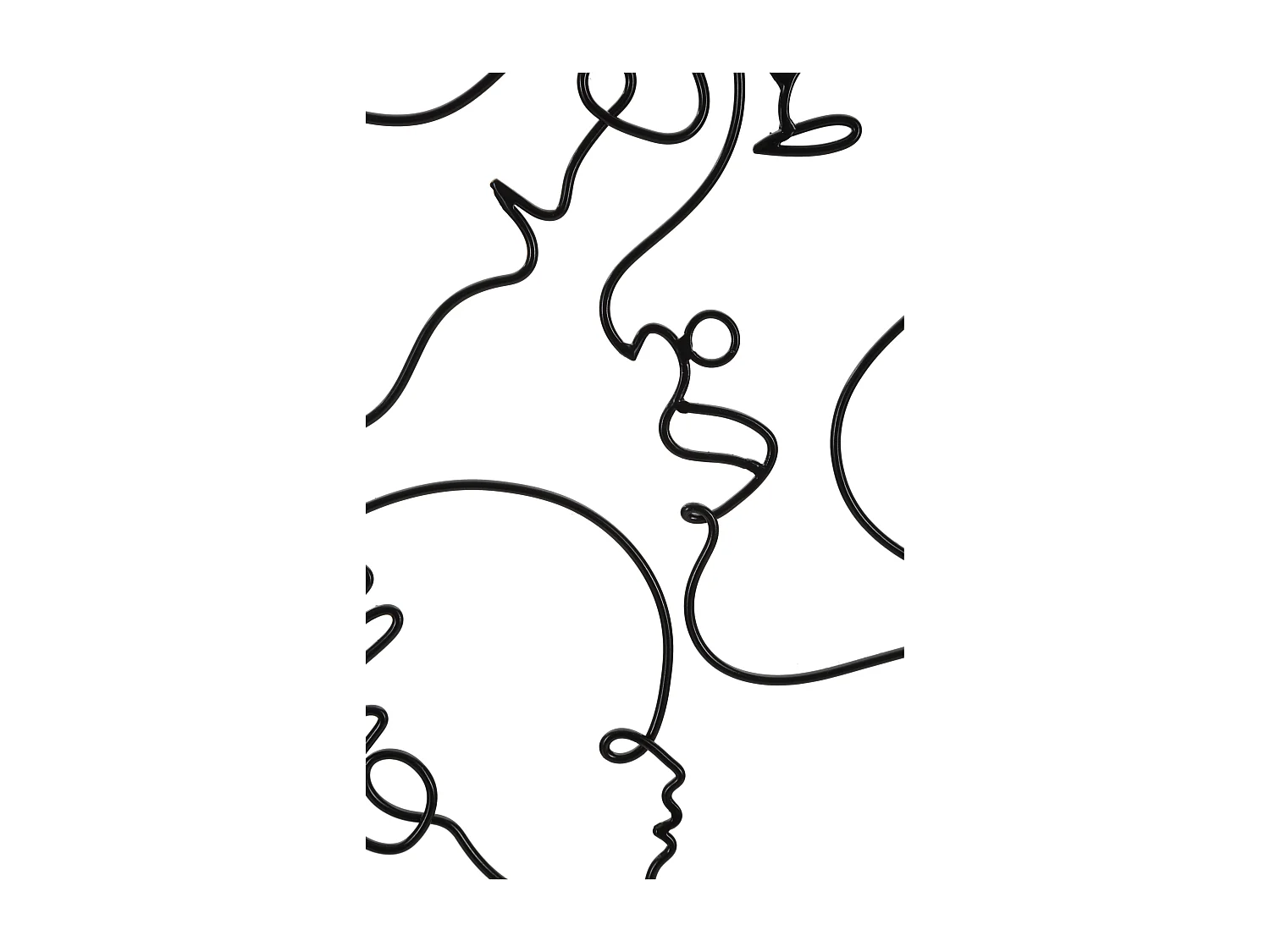 Pannello decorativo 3D in metallo nero famiglia cm 40x1,3x70