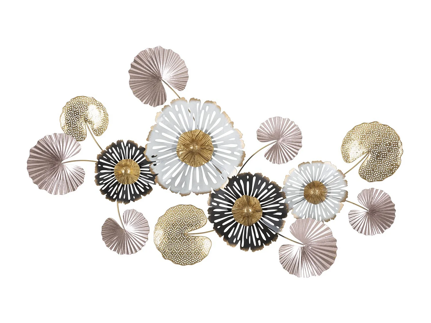 3D decoratief paneel in veelkleurig metaal, 106x6x60,5 cm