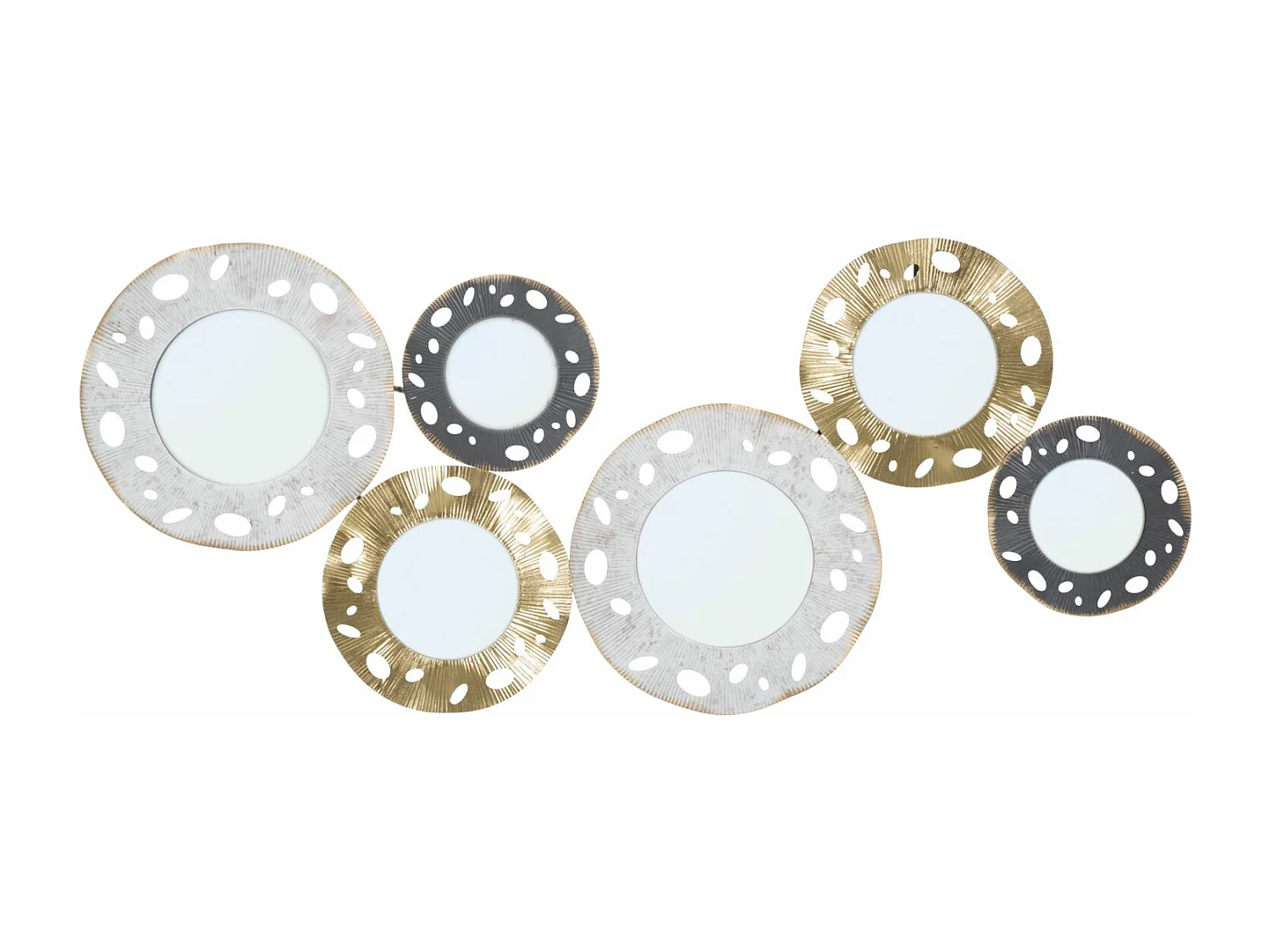 Décoration Murale 6 Miroirs "Gloty" 104cm Multicolore