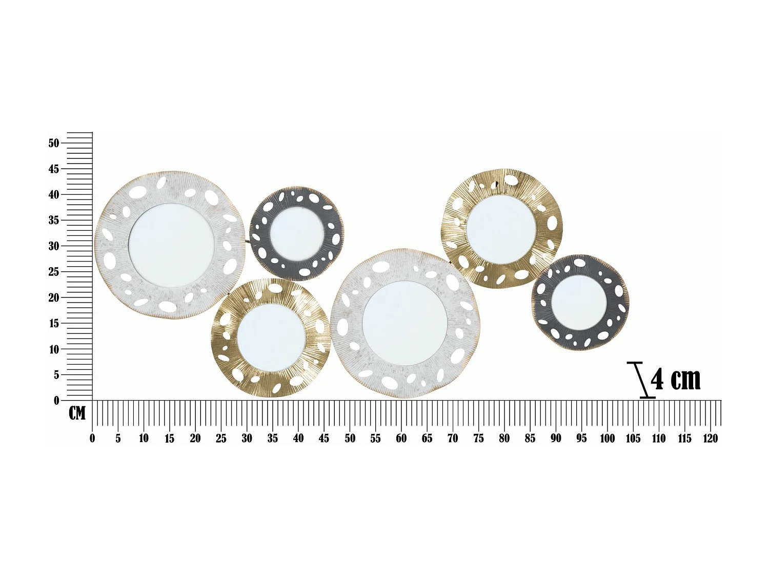 Décoration Murale 6 Miroirs "Gloty" 104cm Multicolore