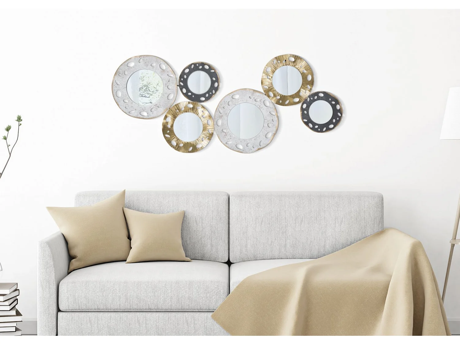 Pannello decorativo 3D in metallo multicolore cm 104x4x45,5