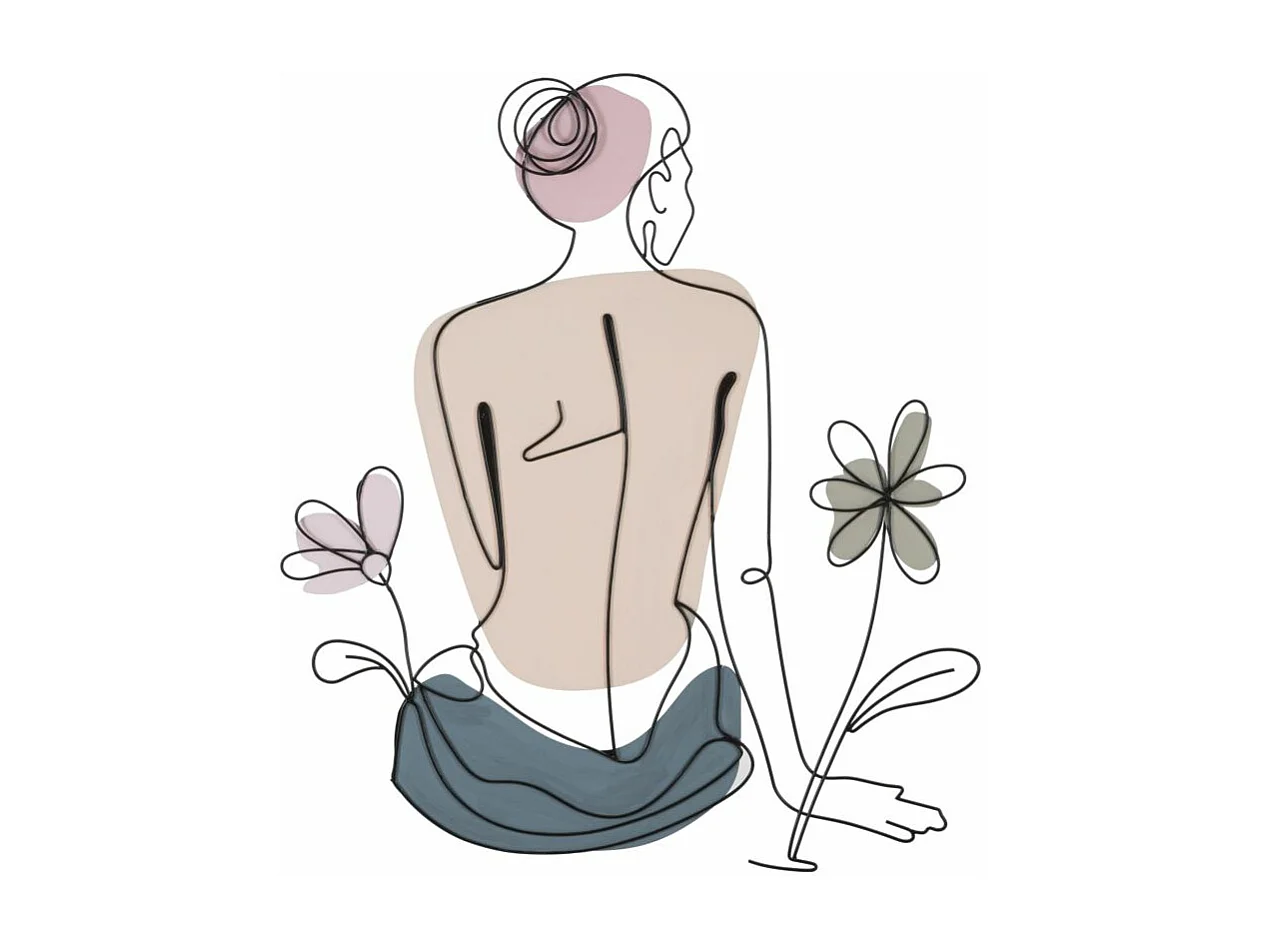 3D decoratief paneel in veelkleurig metaal vrouw cm 80x1.3x90