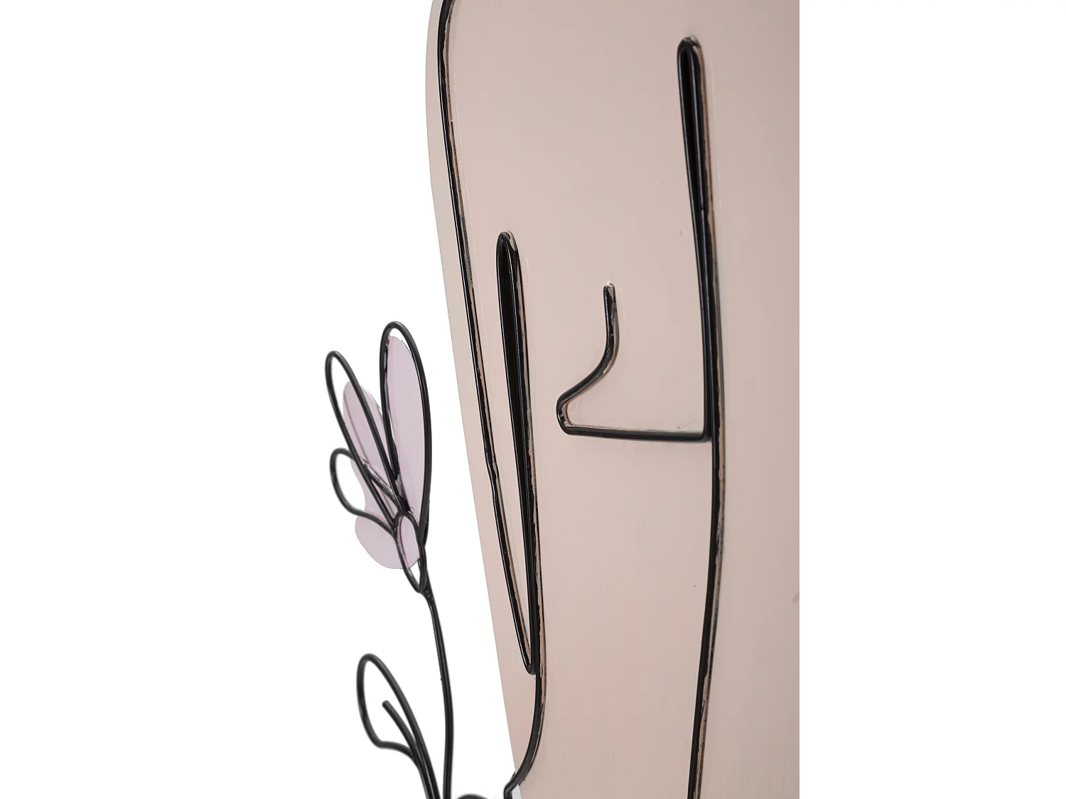 3D decoratief paneel in veelkleurig metaal vrouw cm 80x1.3x90