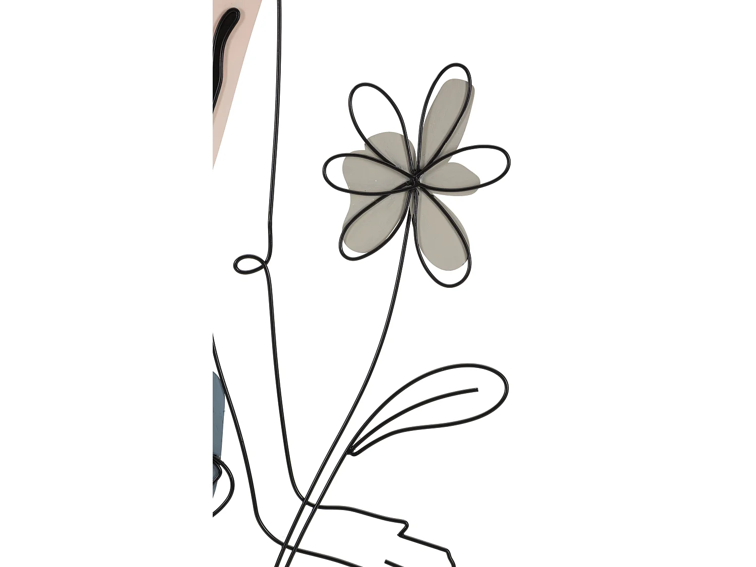 Décoration Murale en Métal "Lady Flower" 90cm Multicolore