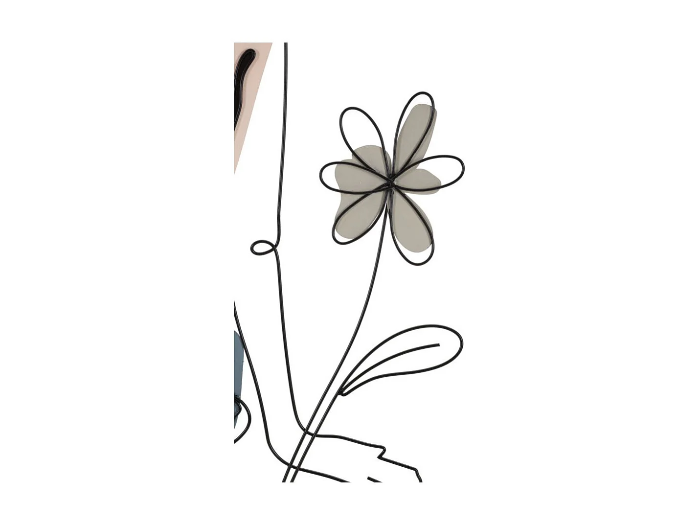 Décoration Murale en Métal "Lady Flower" 90cm Multicolore