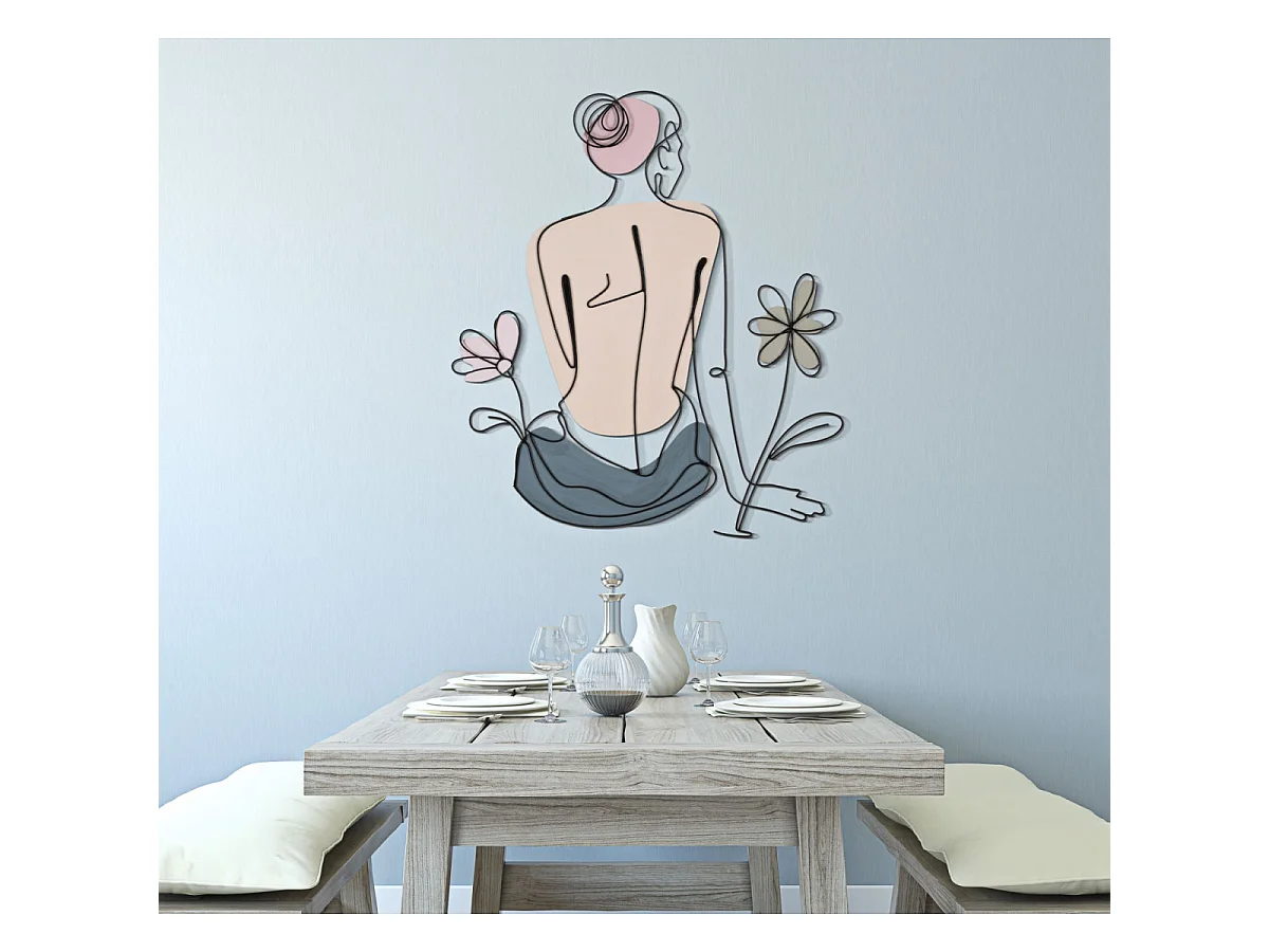 3D-Dekopaneel aus Metall mehrfarbig Frau 80x1,3x90 cm