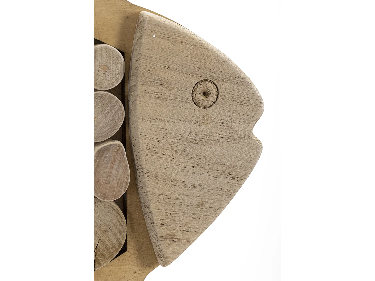 Décoration Murale en Bois à Suspendre "Poisson" 42cm Naturel