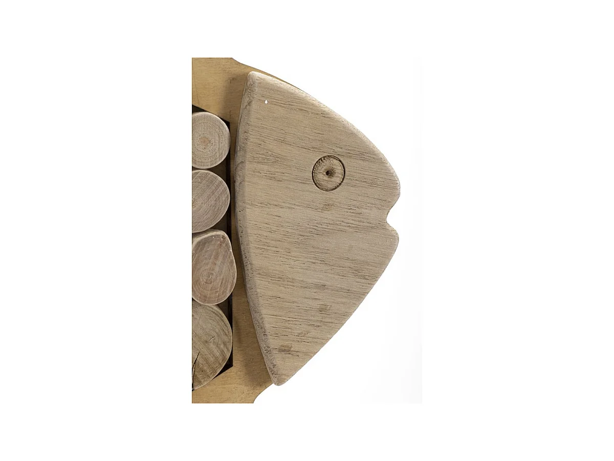 Décoration Murale en Bois à Suspendre "Poisson" 42cm Naturel