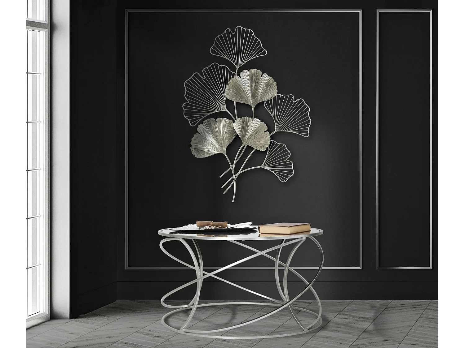 Décoration Murale en Métal "Goxy" 86cm Argent