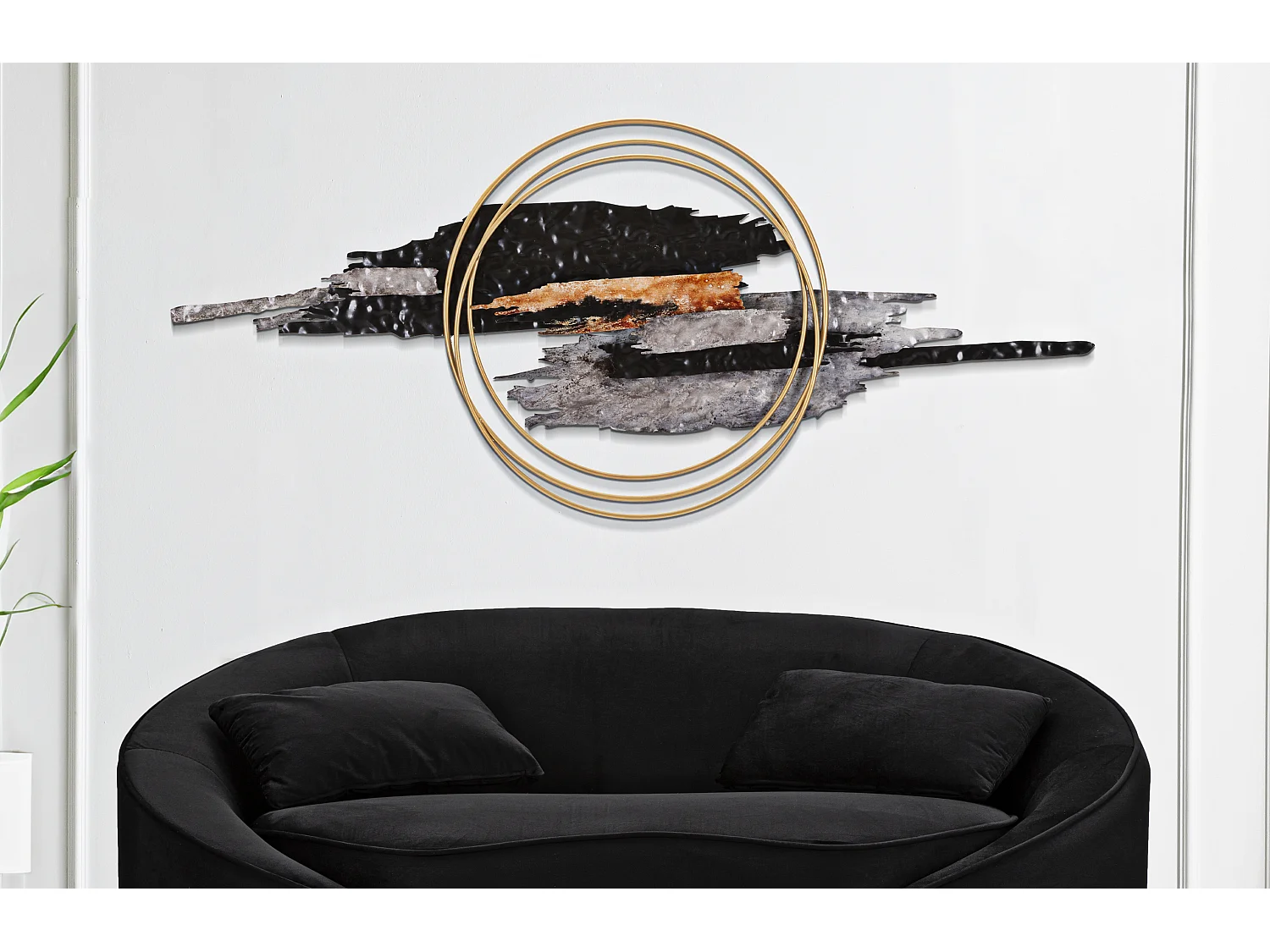 Panneau décoratif 3D abstrait en métal multicolore cm 144,8x8,3x64