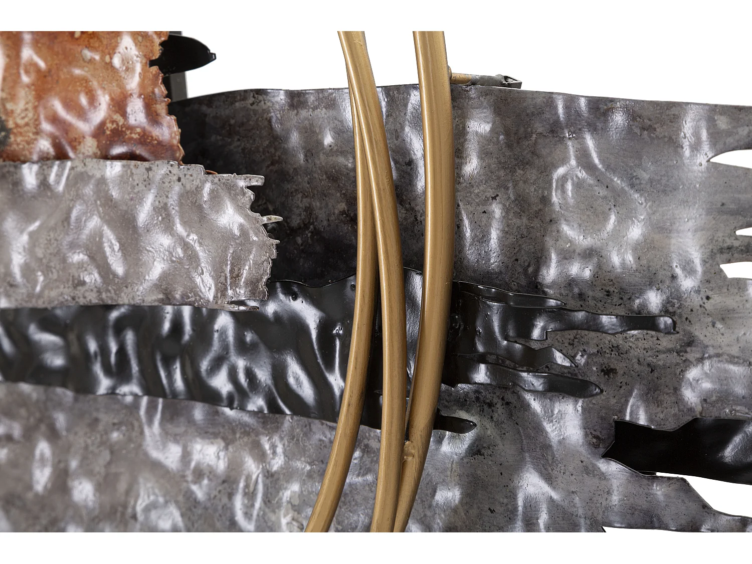 Panneau décoratif 3D abstrait en métal multicolore cm 144,8x8,3x64