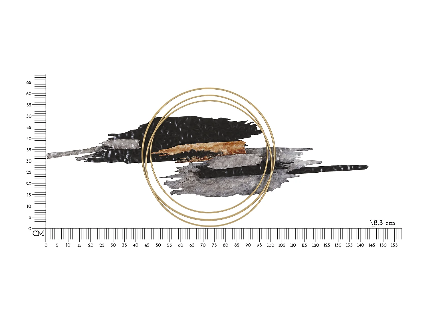 Pannello decorativo 3D astratto in metallo multicolore cm 144,8x8,3x64