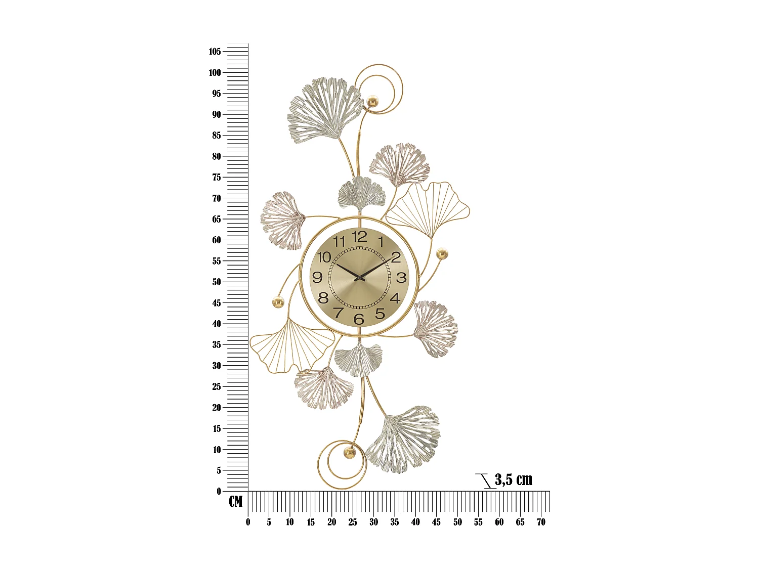 Décoration Murale Avec Horloge "Leavy" 102cm Multicolore