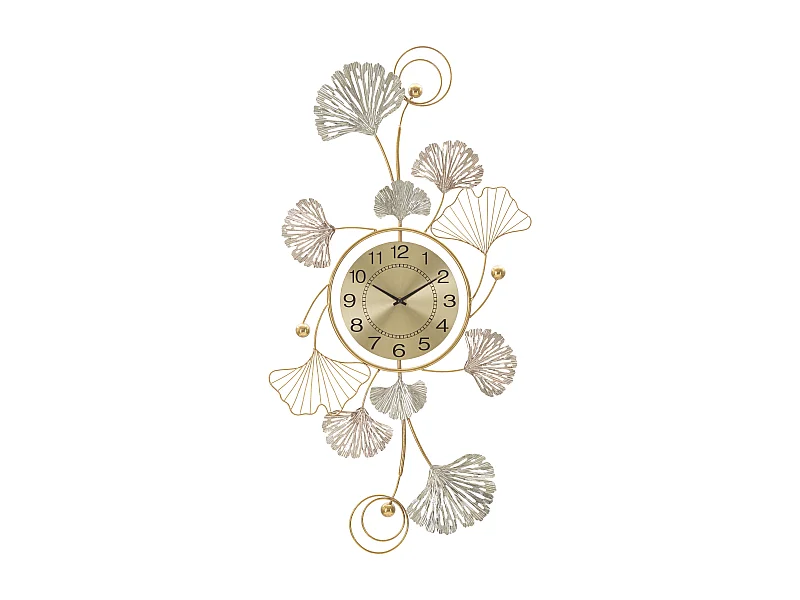 Décoration Murale Avec Horloge "Leavy" 102cm Multicolore