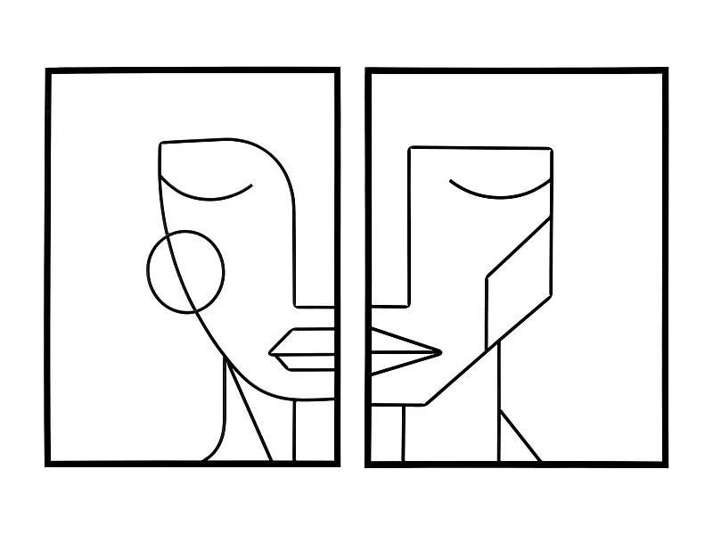 Lot de 2 Décorations Murales en Métal "Tribal" 60cm Noir