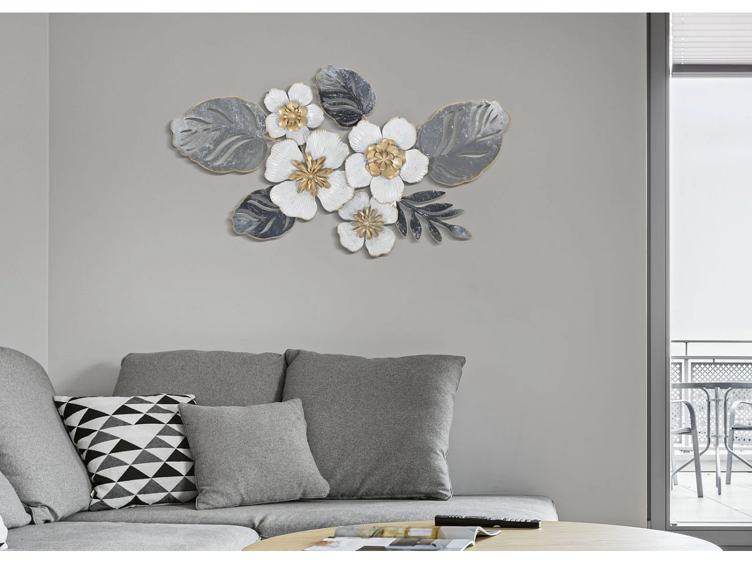 Panneau décoratif 3D en métal multicolore cm 66x5x39