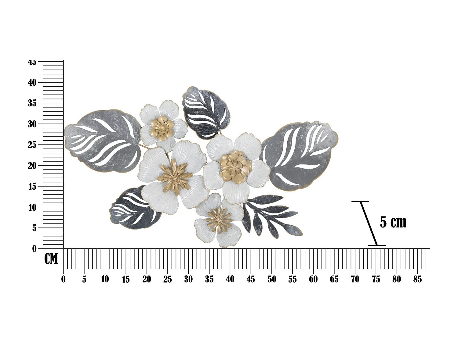 Panneau décoratif 3D en métal multicolore cm 66x5x39