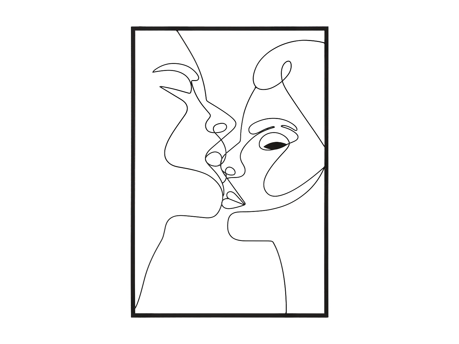 Pannello decorativo 3D in metallo nero bacio cm 60x1x90