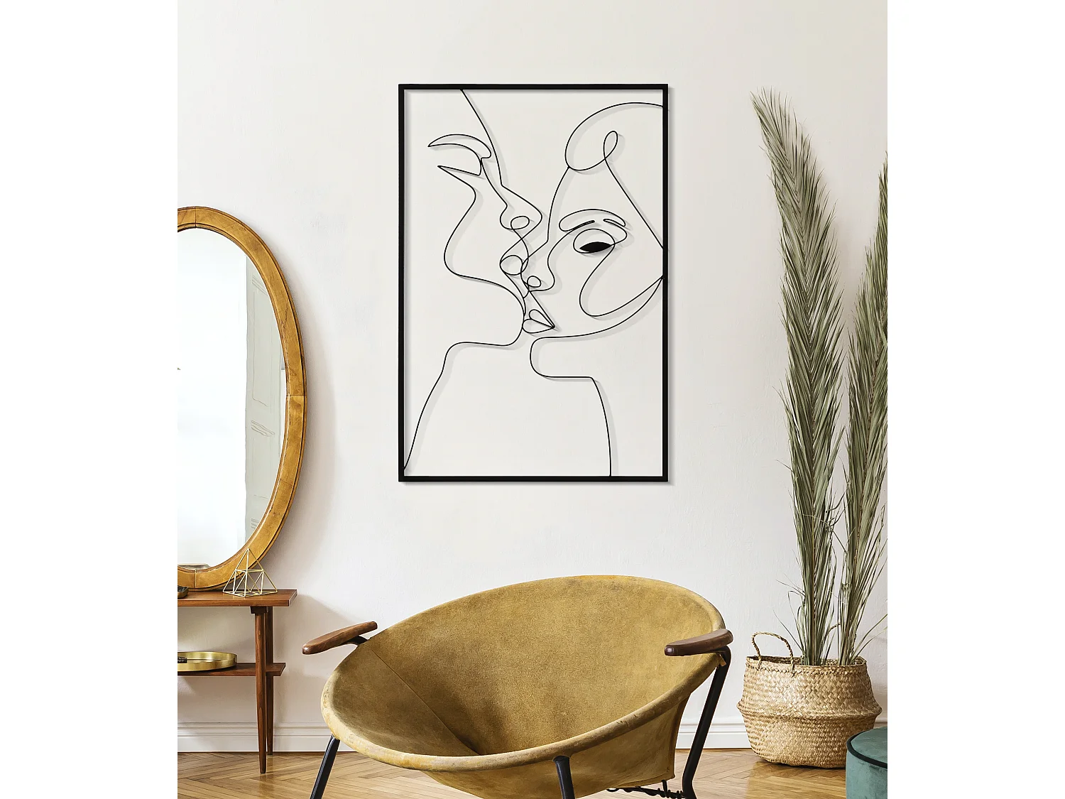 Pannello decorativo 3D in metallo nero bacio cm 60x1x90