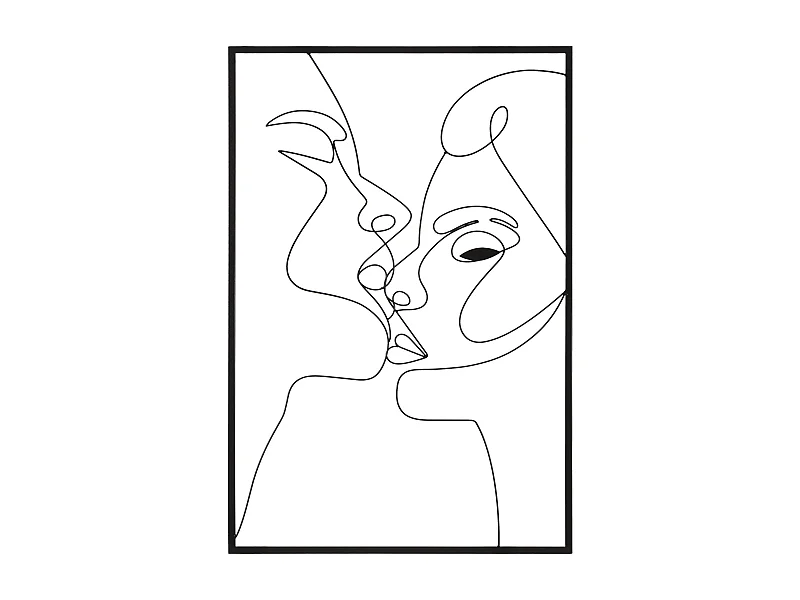 Pannello decorativo 3D in metallo nero bacio cm 60x1x90