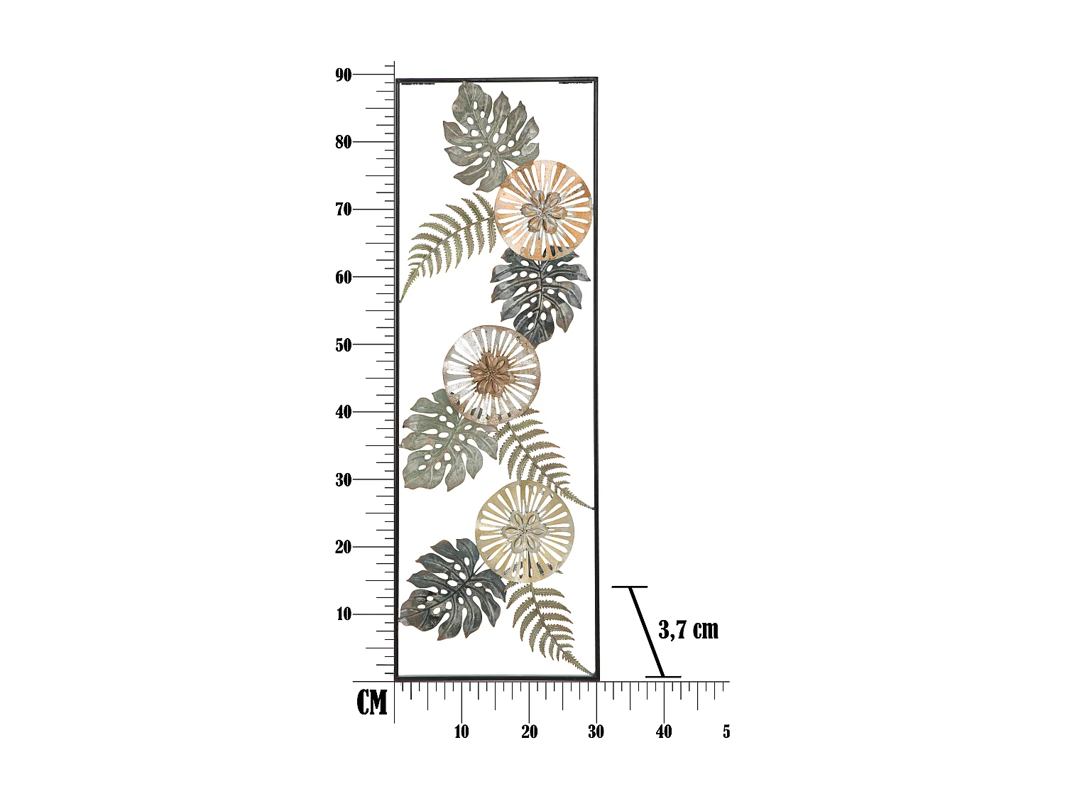 Déco Murale Encadrée en Métal "Too" 88cm Multicolore