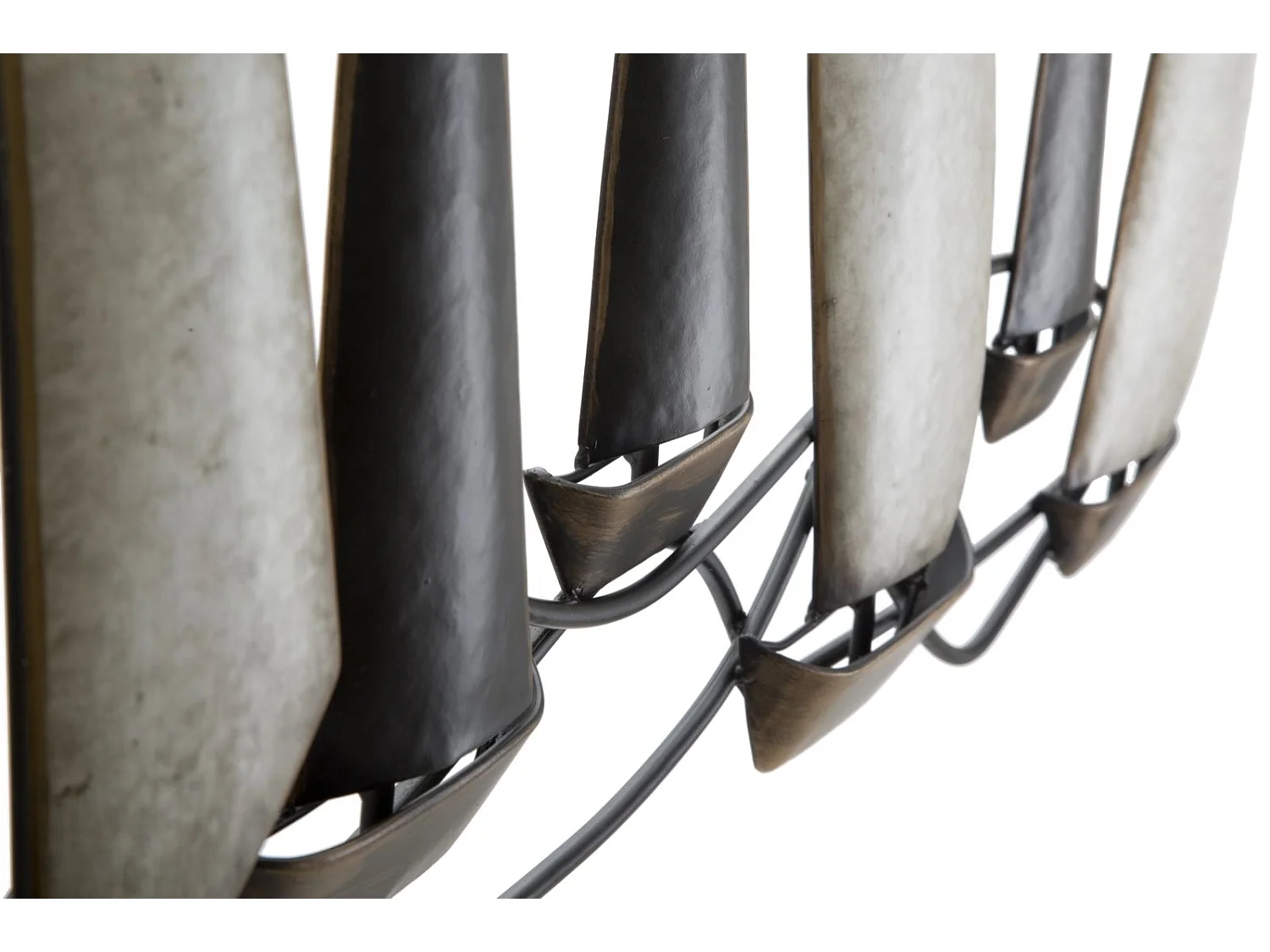 Pannello decorativo 3D in metallo multicolore con barche cm 119x3x51