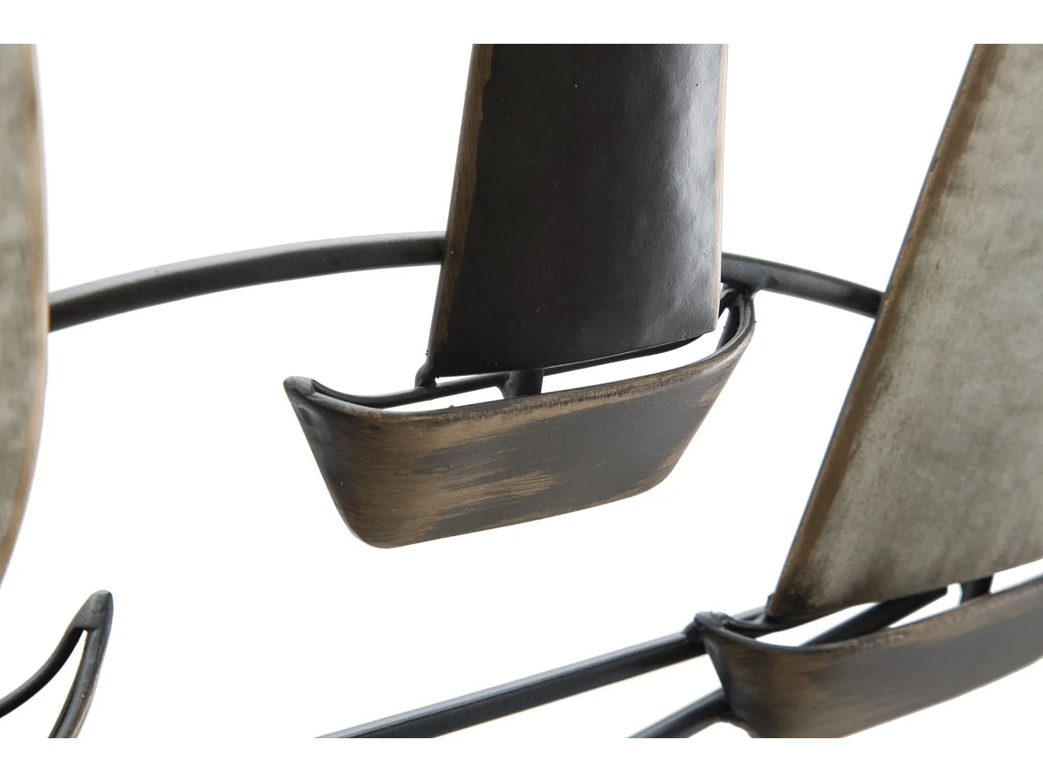 Pannello decorativo 3D in metallo multicolore con barche cm 119x3x51