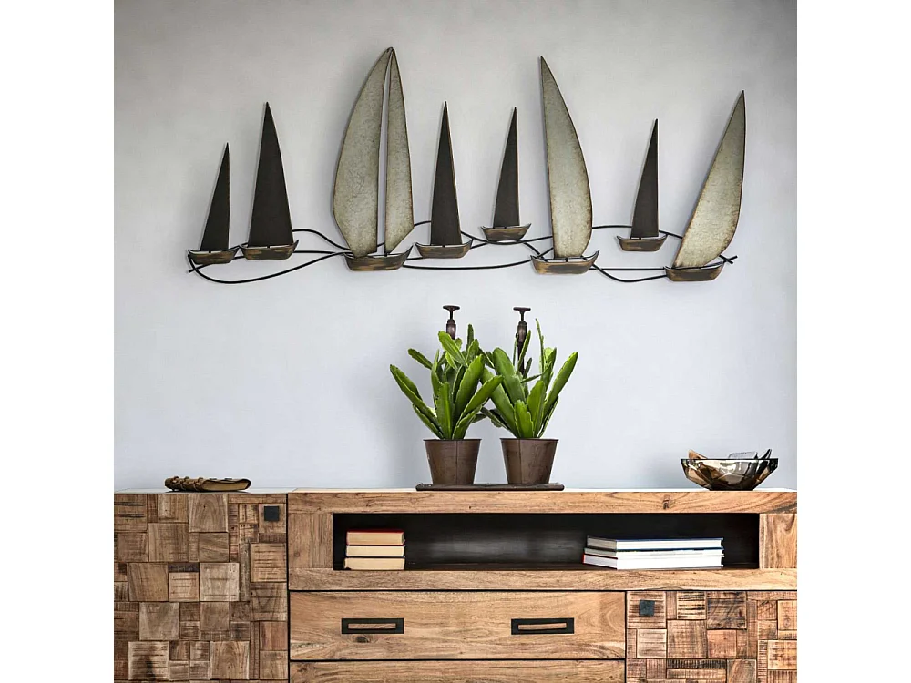 Décoration Murale en Métal "Regata" 119cm Multicolore
