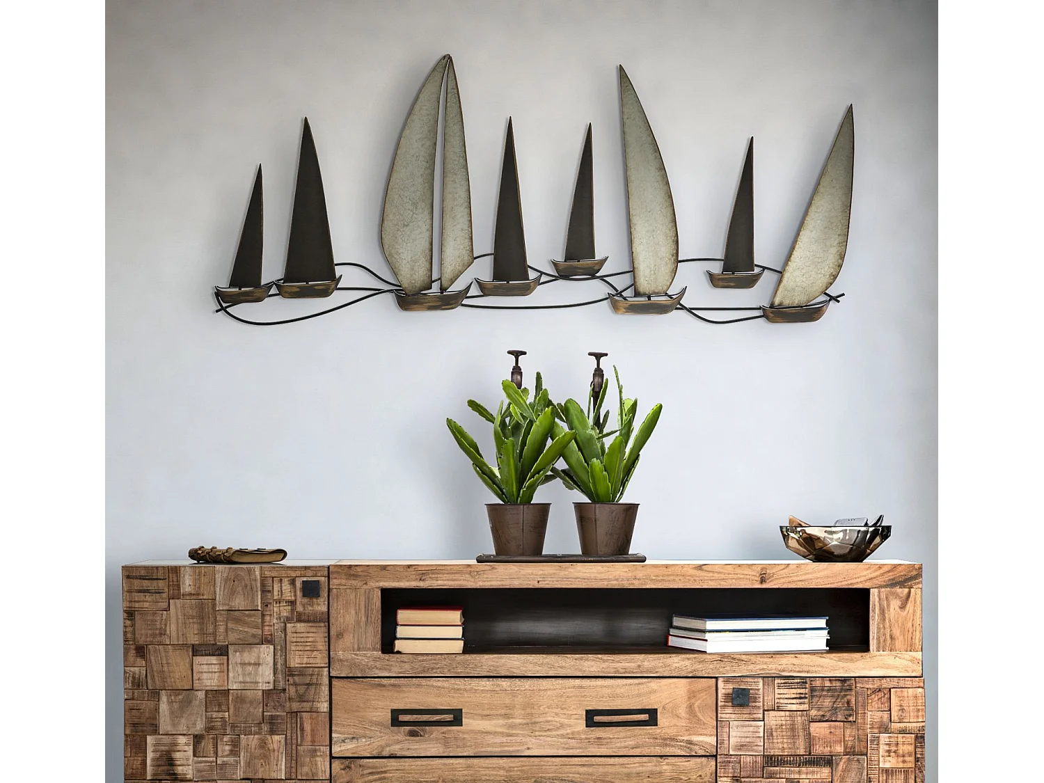 Décoration Murale en Métal "Regata" 119cm Multicolore