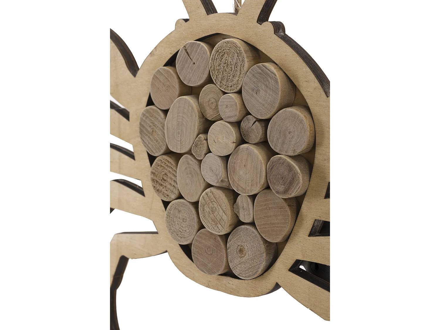 Décoration Murale en Bois à Suspendre "Crabe" 35cm Naturel