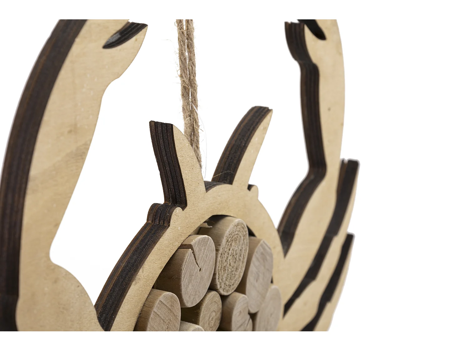 Décoration Murale en Bois à Suspendre "Crabe" 35cm Naturel