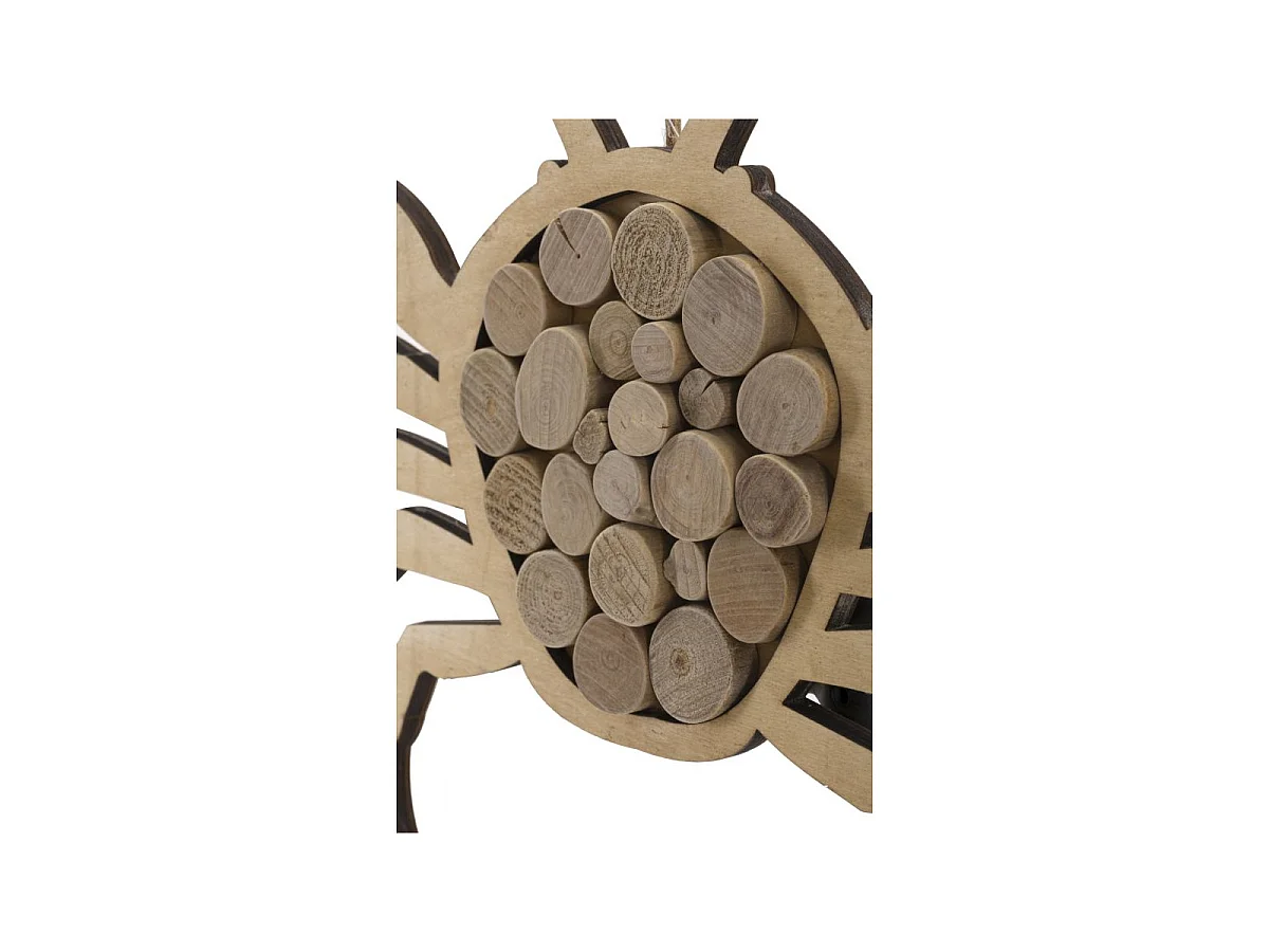 Décoration Murale en Bois à Suspendre "Crabe" 35cm Naturel