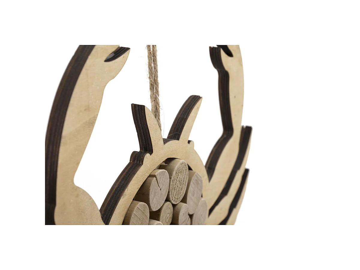 Décoration Murale en Bois à Suspendre "Crabe" 35cm Naturel