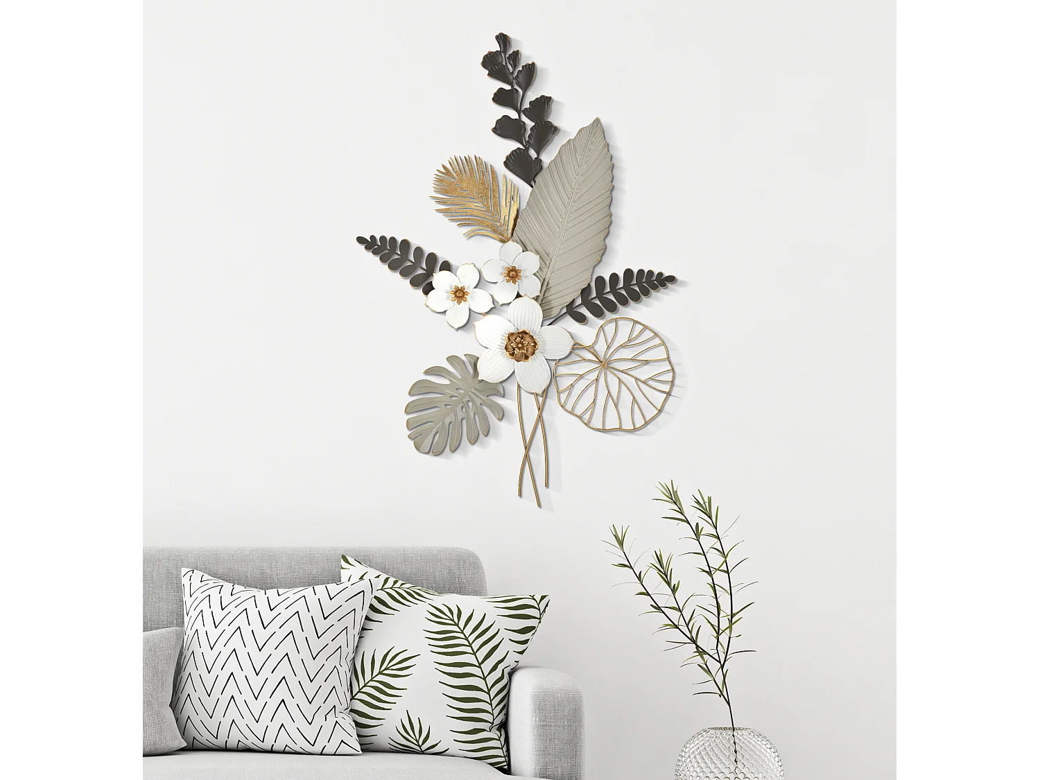 Décoration Murale en Métal "Bouq" 96cm Multicolore