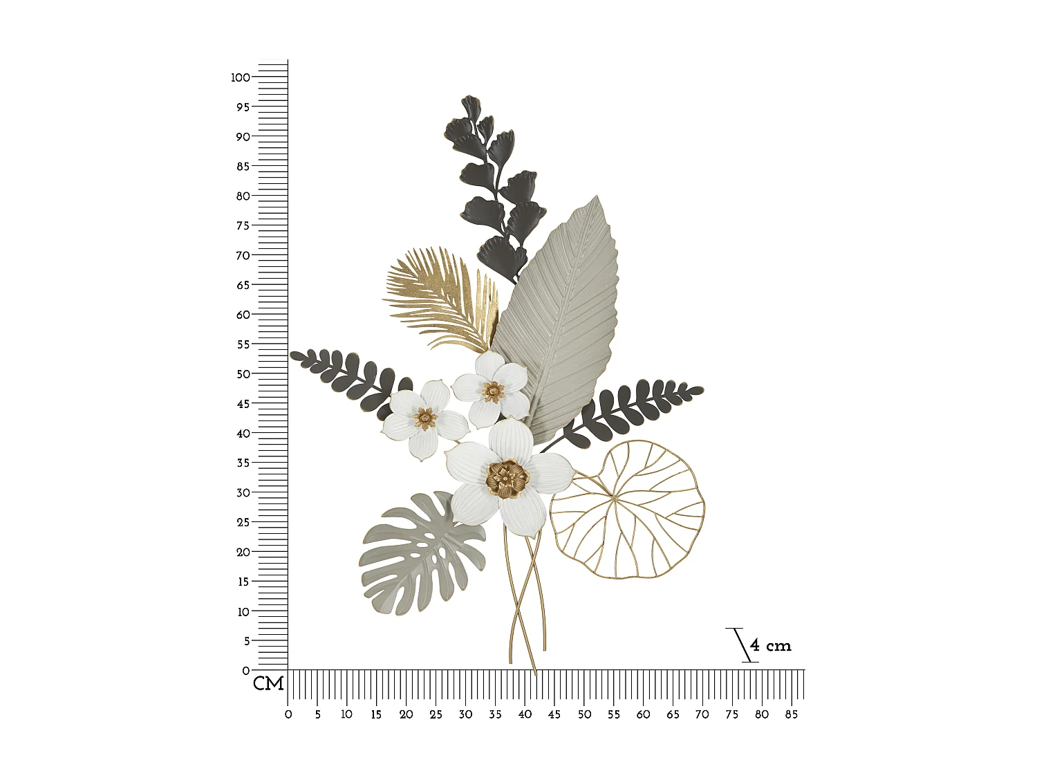 Décoration Murale en Métal "Bouq" 96cm Multicolore