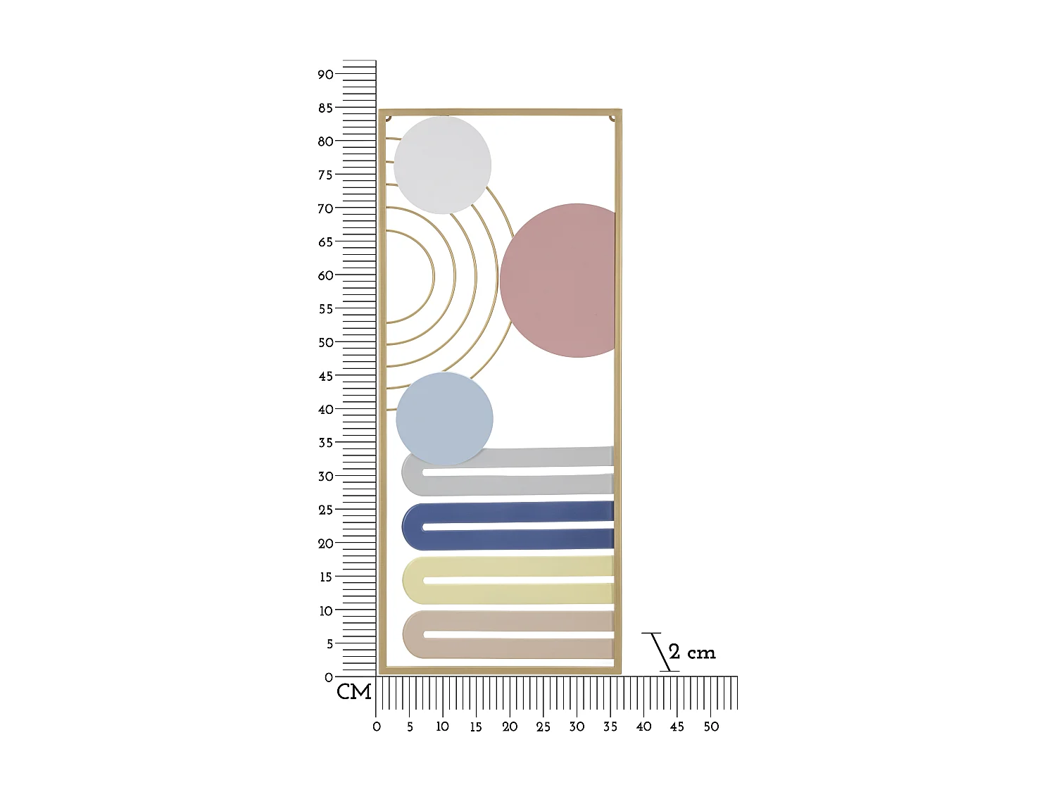 Décoration Murale Encadrée en Métal "Colorfuls" 84cm Multicolore