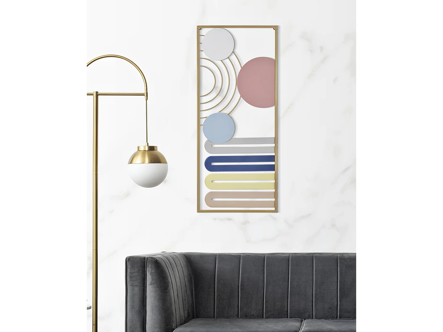 Décoration Murale Encadrée en Métal "Colorfuls" 84cm Multicolore