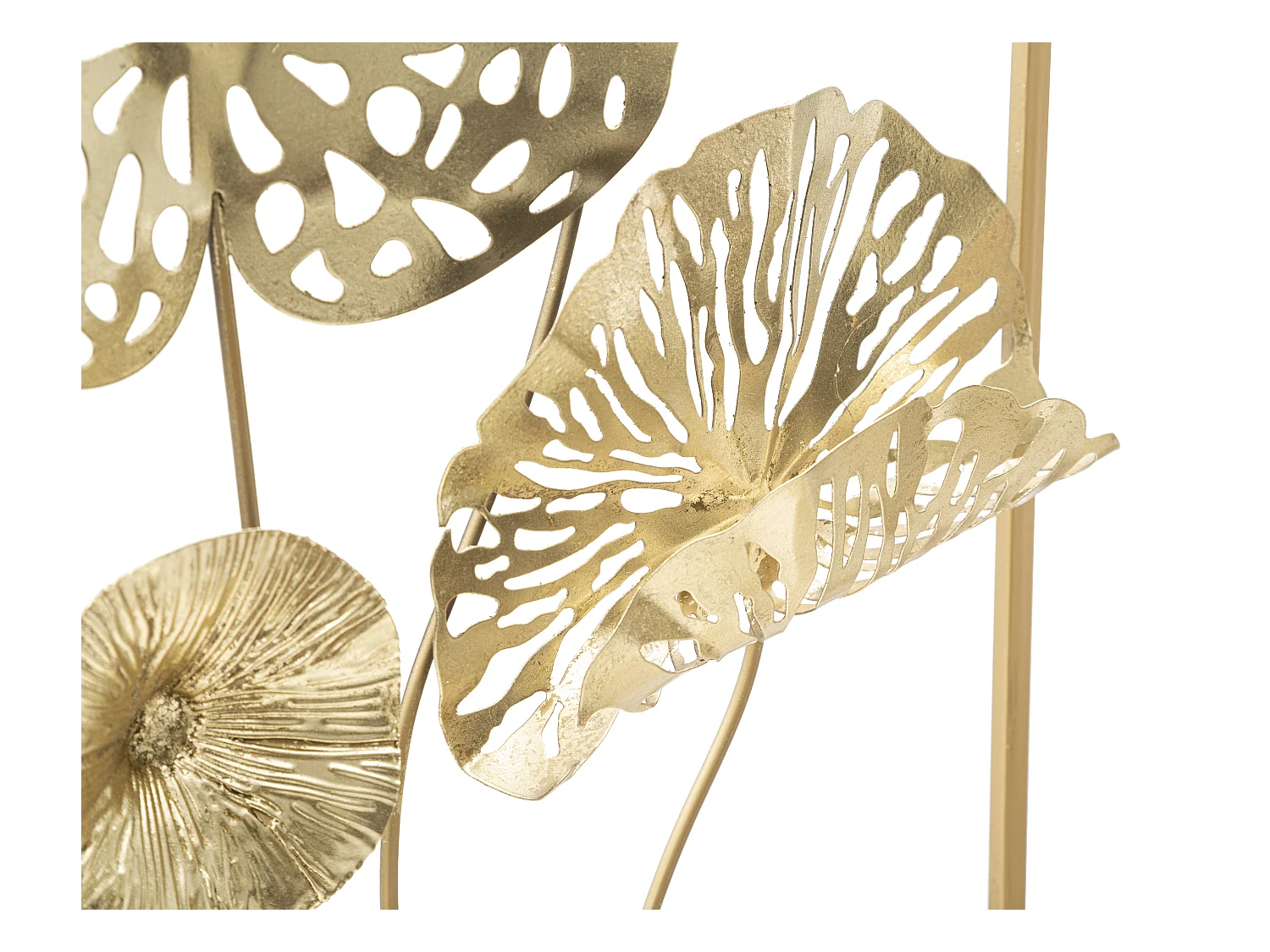 Décoration Murale Encadrée en Métal "Flowers" 50cm Or