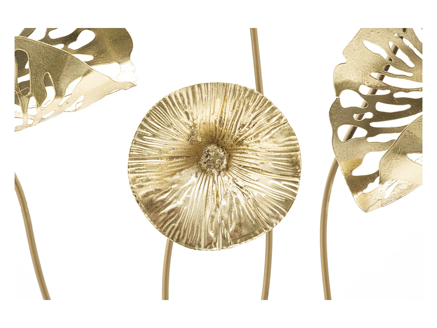 Décoration Murale Encadrée en Métal "Flowers" 50cm Or