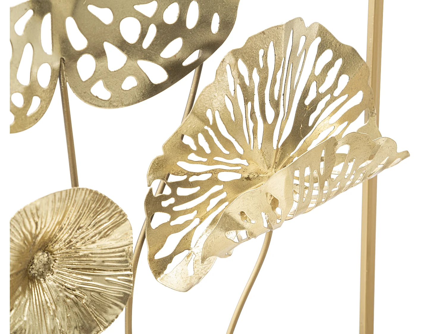 Décoration Murale Encadrée en Métal "Flowers" 50cm Or